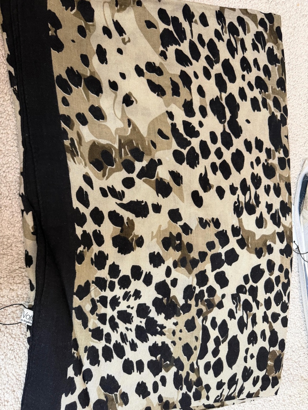 Kids Leopard Print Stretch Leggings - Beige & Black